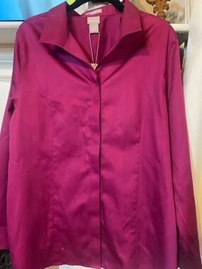Chico's Deep Magenta Button-Up Blouse- SZ 2.5 - NWT